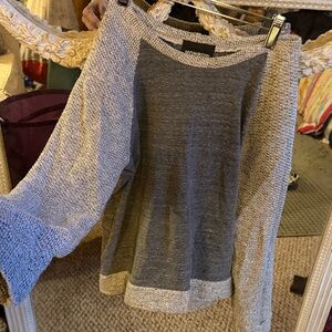 Monrow Gray and Cream Women's Sweatshirt